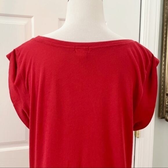 J.Crew Red Short Sleeve Top Size M - Picture 7 of 8